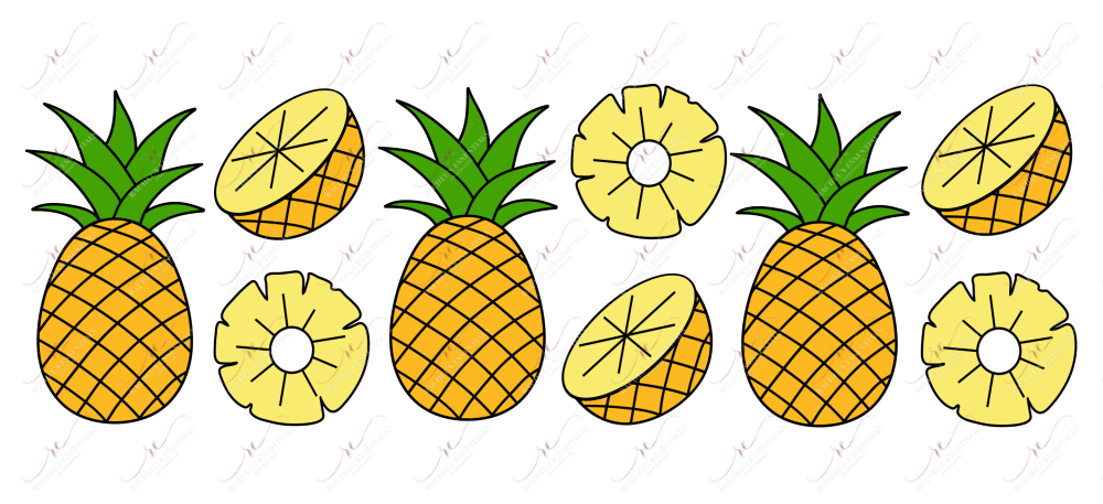 Pineapples - 16Oz Glass Can Wrap Sublimation