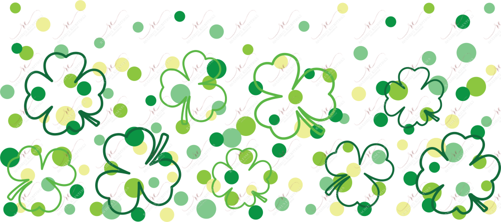 St Patricks Day Clovers - 16Oz Glass Can Wrap