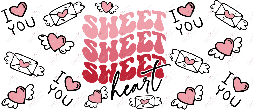 Sweet Heart - 16Oz Glass Can Wrap Sublimation