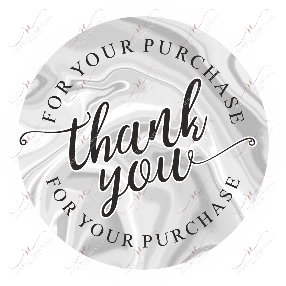 Thank You For Your Purchase Gray - Business Sticker Set