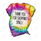Tie Die Thank You Shrirt Stickers