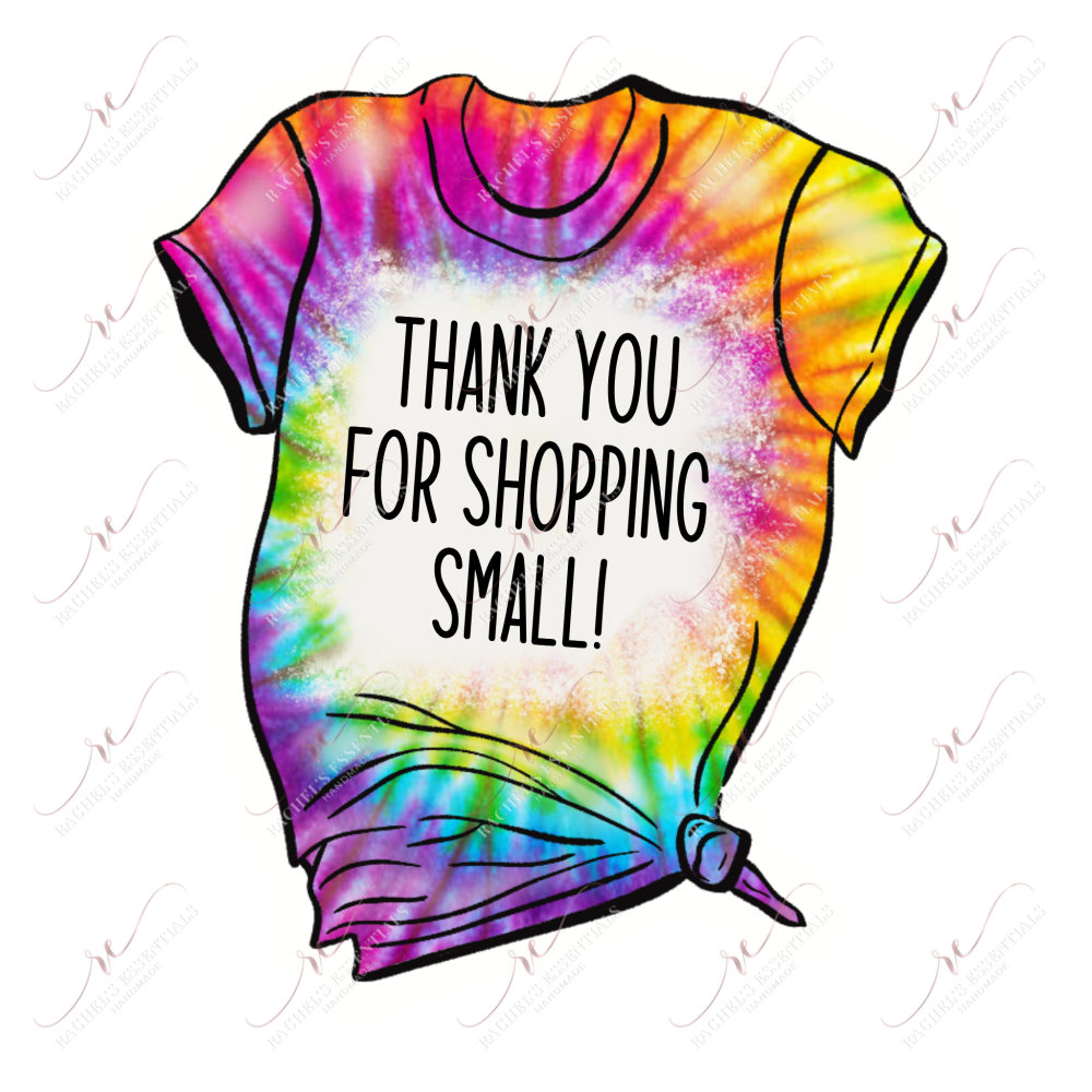 Tie Die Thank You Shrirt Stickers
