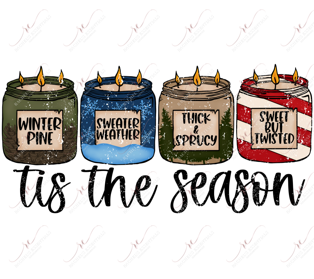 Tis The Season Winter Candles - Clear Cast Decal