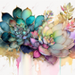 Watercolor Succulent- Vinyl Wrap Vinyl
