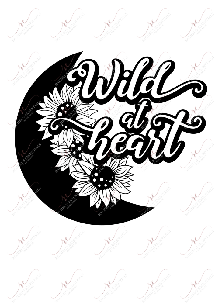 Wild At Heard Moon And Flowers - Ready To Press Sublimation Transfer Print Sublimation