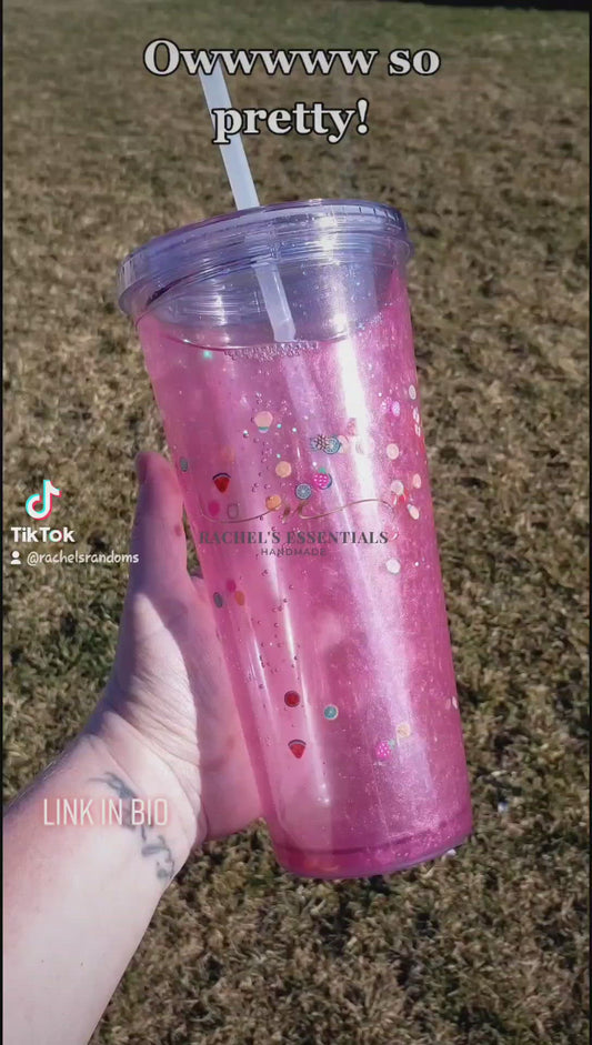 Snow globe tumbler 24oz